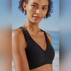 Beyond Yoga Spacedye Lift Your Spirits Bra Darkest Night Small